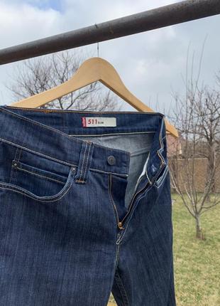 Levi’s мужские прямые джинсы слим в тёмно-синем цвете 511 модель (оригинал)5 фото