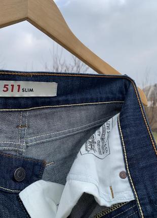 Levi’s мужские прямые джинсы слим в тёмно-синем цвете 511 модель (оригинал)4 фото