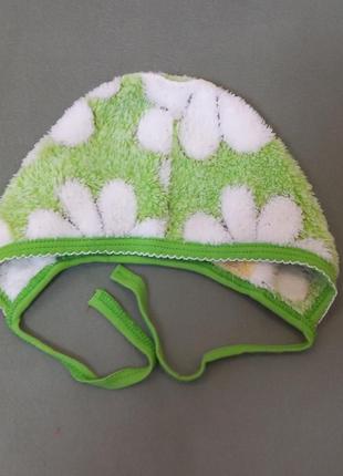 Шапочка теплая на девочку до 12-18мис.