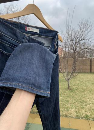 Levi’s мужские прямые джинсы слим в тёмно-синем цвете 511 модель (оригинал)9 фото