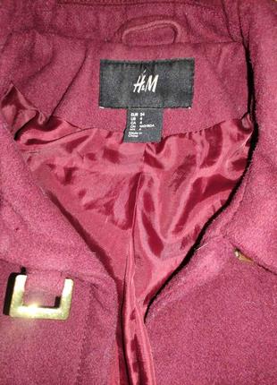 Пальто, куртка бордовое "h&amp;m"3 фото