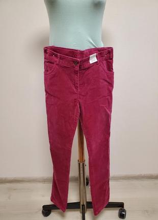 Шикарні брендові котонові штани велюр в рубчик