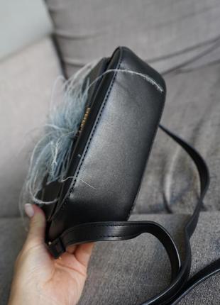 Женская черная сумка клатч с ремешком через плечо, маленькая4 фото