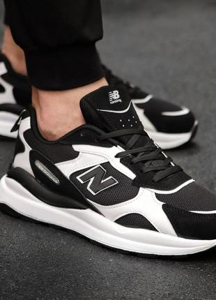 Чоловічі замшеві, чорно-білі, стильні кросівки new balance. від 40 до 44 р. 7630 кк демісезонні