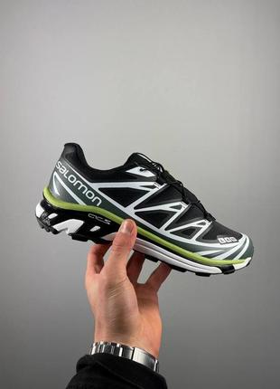 Мужские кроссовки salomon xt-6 black green lime 417516