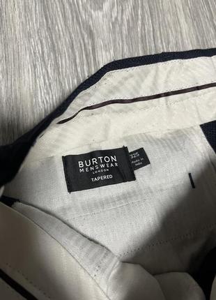 Укороченные классические в полоску брюки burton menswear london tapered6 фото