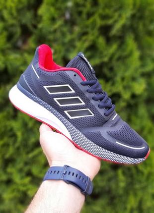 👟 кросівки       adidas nova темно-сині з червоним  / наложка bs👟1 фото