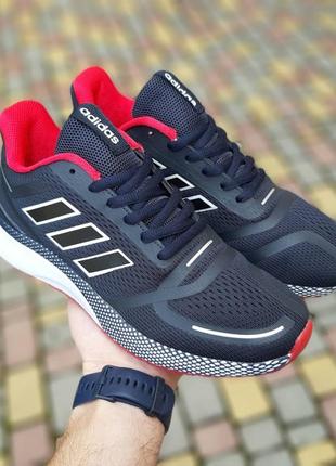 👟 кросівки       adidas nova темно-сині з червоним  / наложка bs👟2 фото