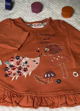 Кофта с ёжиком и цветами