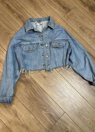 Велрочена джинсовка джинсова куртка