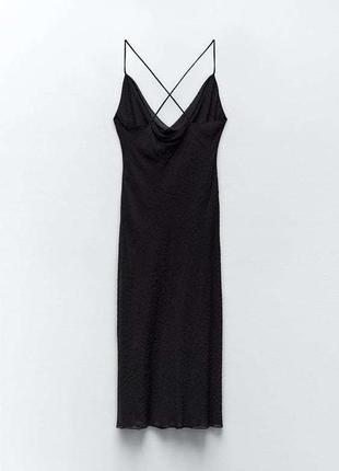 Платье женское черное платье слип с стразами zara6 фото