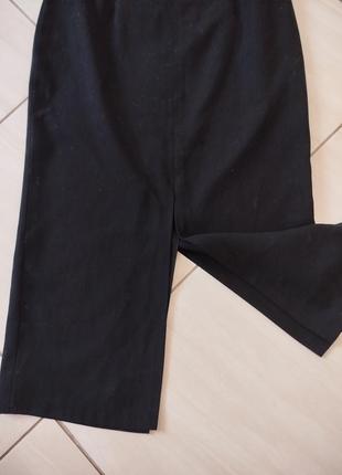 Черная макси юбка юбка костюмная с разрезами3 фото