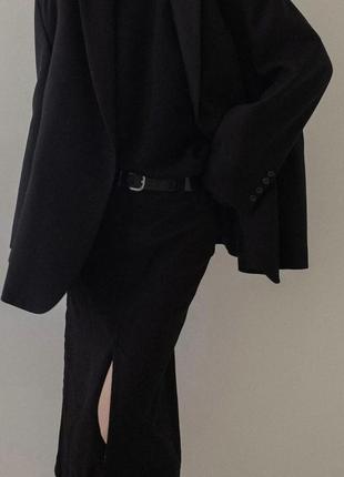 Черная макси юбка юбка костюмная с разрезами1 фото