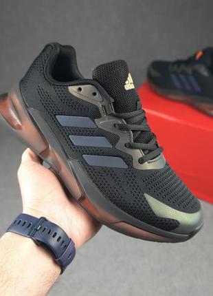 👟 кроссовки adidas черные с оранжевым / наложка bs👟