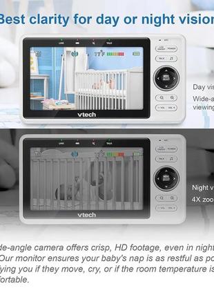 Smart-видеоняня vtech smart wi-fi baby monitor vm901 5-дюймовый дисплей 720p, камеру 1080p, ночное видение hd5 фото