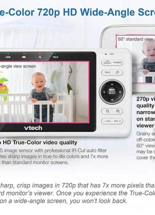 Smart-видеоняня vtech smart wi-fi baby monitor vm901 5-дюймовый дисплей 720p, камеру 1080p, ночное видение hd8 фото