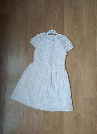 Белое нарядное платье для девочки/кружевное платье