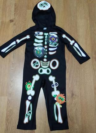 Детский костюм скелета на 1-2 года, 12-24 месяцев на хеллоуин