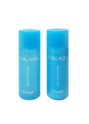Набір тонера та есенція з колагеном enough w collagenwmini set w collagen skin + lotion kit 30+30 мл