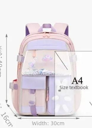 Рюкзак, портфель городской, школьный. голубой + розовый.2 фото