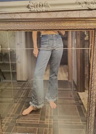 Винтажные джинсы клеш1 фото