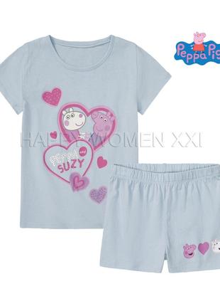 2-4 года летняя пижама для девочки домашняя одежда футболка шорты трикотажные детская легкая пижамка1 фото
