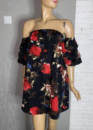 Короткое платье свободного кроя с объемными рукавами платья plt prettylittlething, m