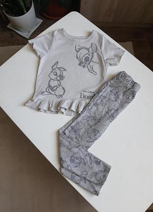 Классный комплект костюм футболка и штаны disney бемби