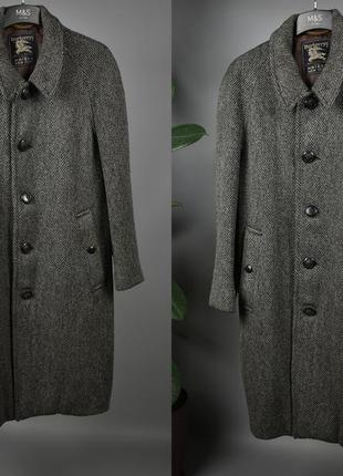 Burberrys оригинал женское твидовое пальто серое из шерсти размер s8 фото