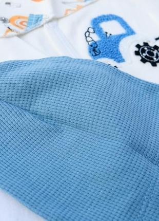 Костюм для новорожденных мальчика шапочка, штанишки, боди, Царапки 0-3 месяца туречева5 фото