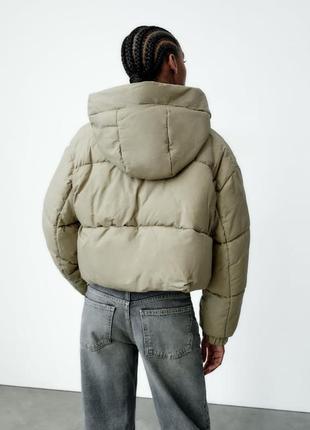 Вкорочена зимова куртка zara / укороченная куртка пуфер пуффер зимний зара2 фото