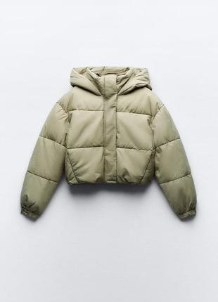 Вкорочена зимова куртка zara / укороченная куртка пуфер пуффер зимний зара5 фото