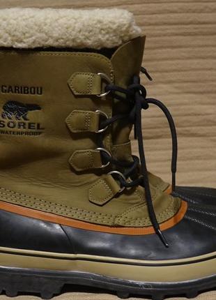 Шикарные зимние сапожки sorel caribou slim boot waterproof канада 46 р. ( 29,5 см.)1 фото