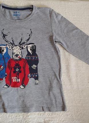 Качественный натуральный пижамный регланчик лонгслив на 10-12р.