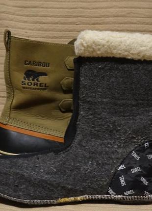 Шикарные зимние сапожки sorel caribou slim boot waterproof канада 46 р. ( 29,5 см.)6 фото