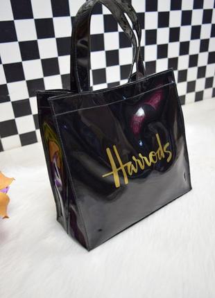 Сумка мини шоппер черная лаковая сумочка2 фото