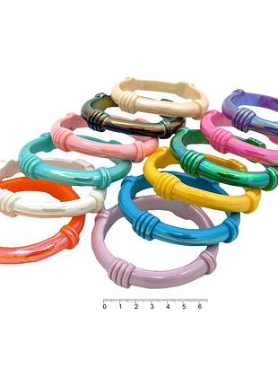 Браслет на руку пластиковый 6,5 см цветной (упаковка 12 шт)