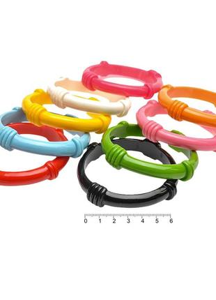 Браслет на руку пластиковый 6 см цветной (упаковка 12 шт)
