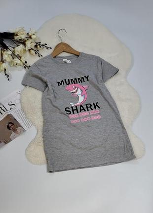 Футболка mummy shark, мама акула