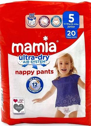 Підгузки-трусики mamia ultra dry 5 (12-18 кг) 20 шт