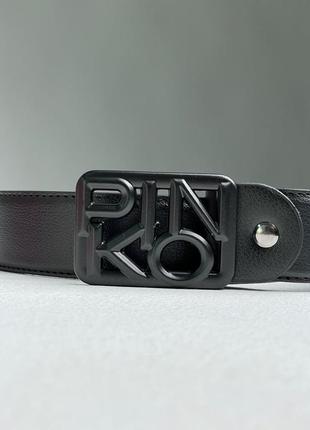 Ремень в стиле pinkoout leather belt black/black2 фото