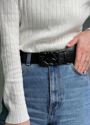 Ремень в стиле pinkoout leather belt black/black6 фото