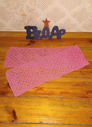 Розовый кружевной шарф распродажа