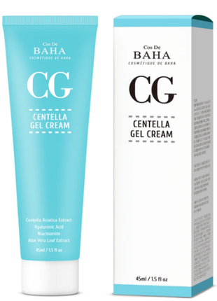 🌸заспокійливий крем-гель для обличчя з центелою cos de baha centella gel cream 45 ml