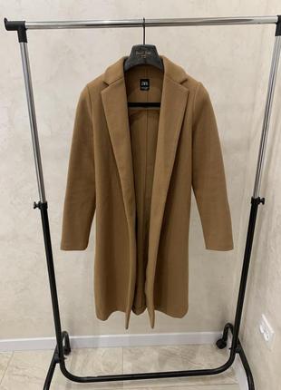 Пальто zara бежеве коричневе жіноче базове оригінал