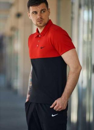 Футболка nike polo красно-черная3 фото