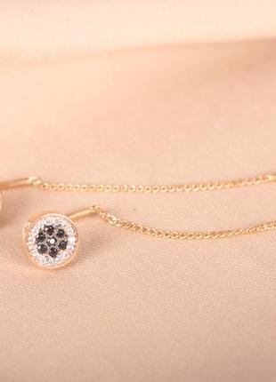 Женские серьги протяжки из красного золота