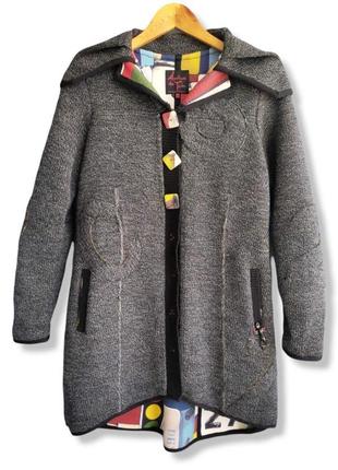 Стильное шерстяное пальто кардиган aventures des toiles art &amp; pret a porter франция