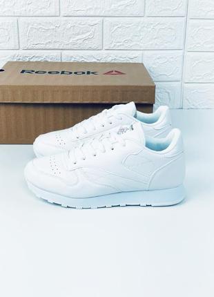 Чоловічі шкіряні білі кросівки reebok Margiela classic рібок рібок2 фото
