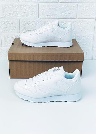 Чоловічі шкіряні білі кросівки reebok Margiela classic рібок рібок3 фото